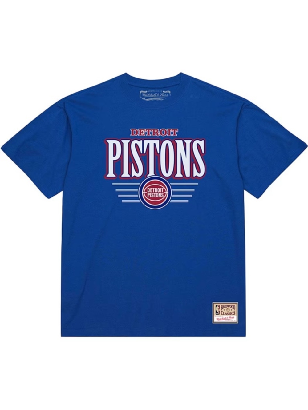 Mitchell and Ness Detroit Pistons Blue Short Sleeve T-Shirt (Size L) - NEW
